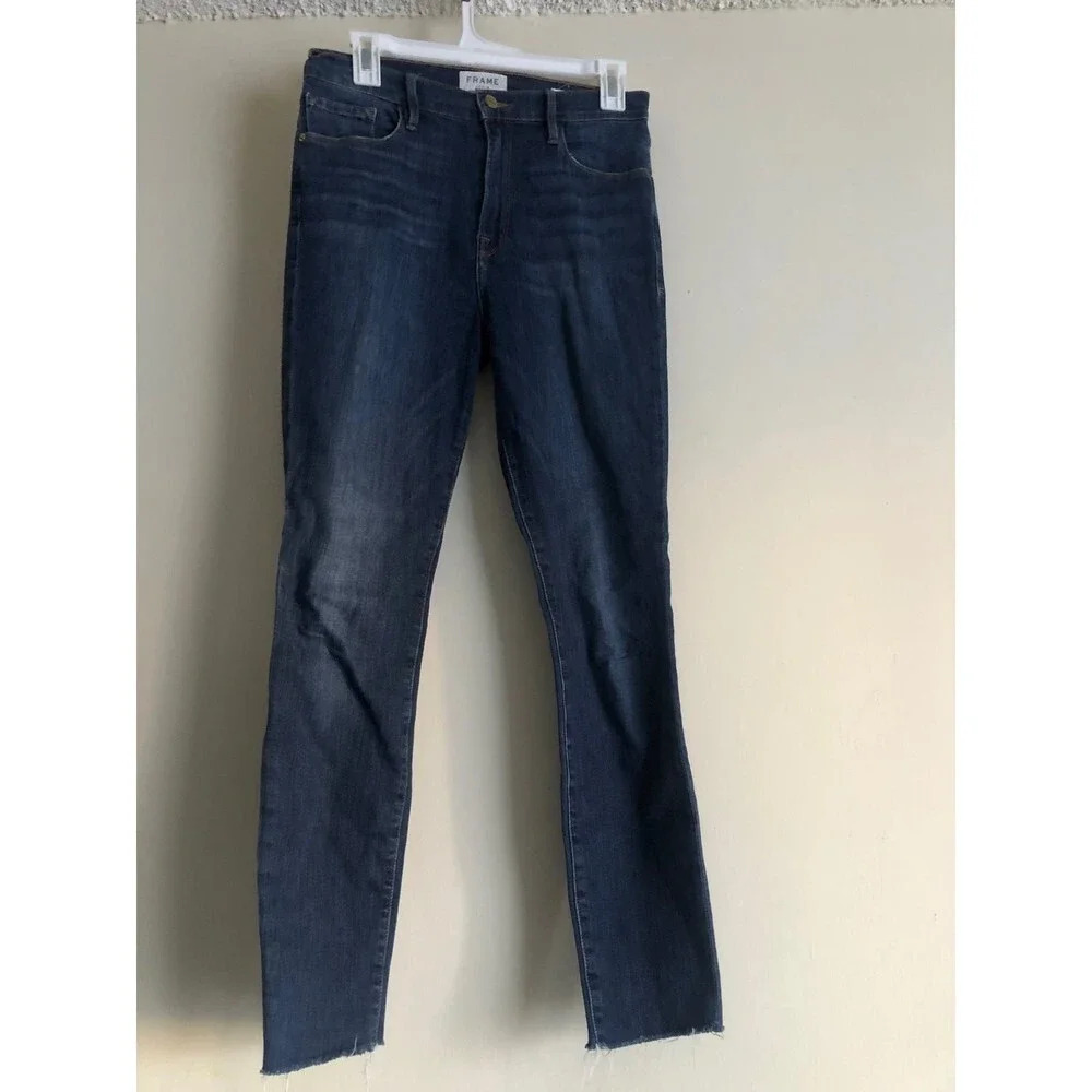 Frame Denim Ali High Rise Cigarette Skinny Jeans Blue Women’s Size 28